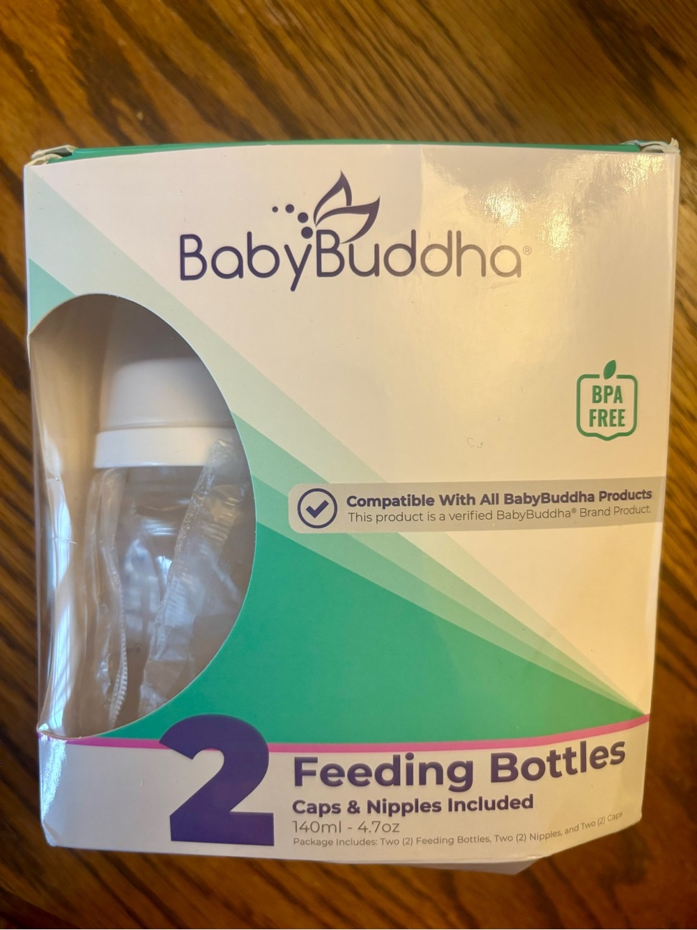 BabyBuddha Teal & White Feeding Bottles - 2 Pack